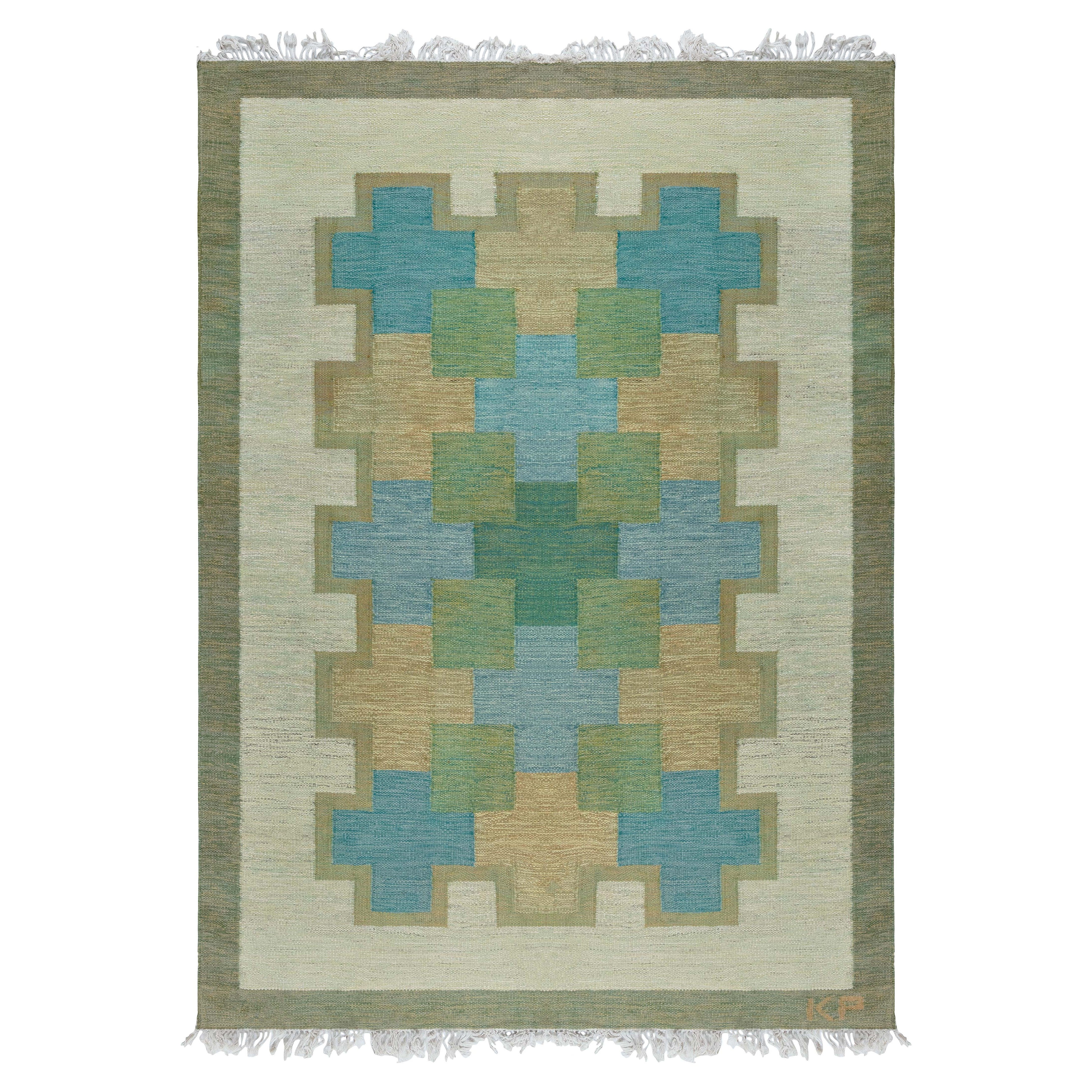 Vintage Swedish Flat Woven by Kerstin Persson