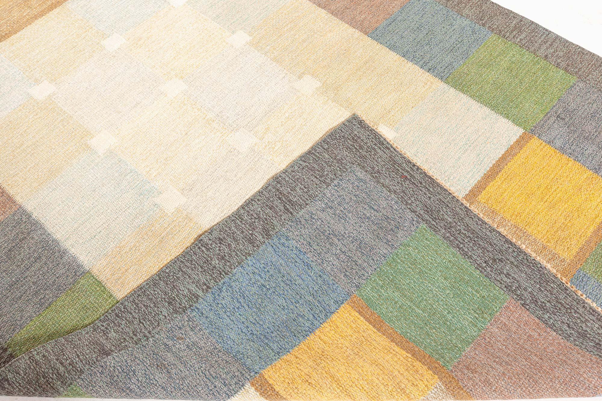 Doris Leslie Blau Vintage Swedish Flat Woven by Ulla Parkdal For Sale 3