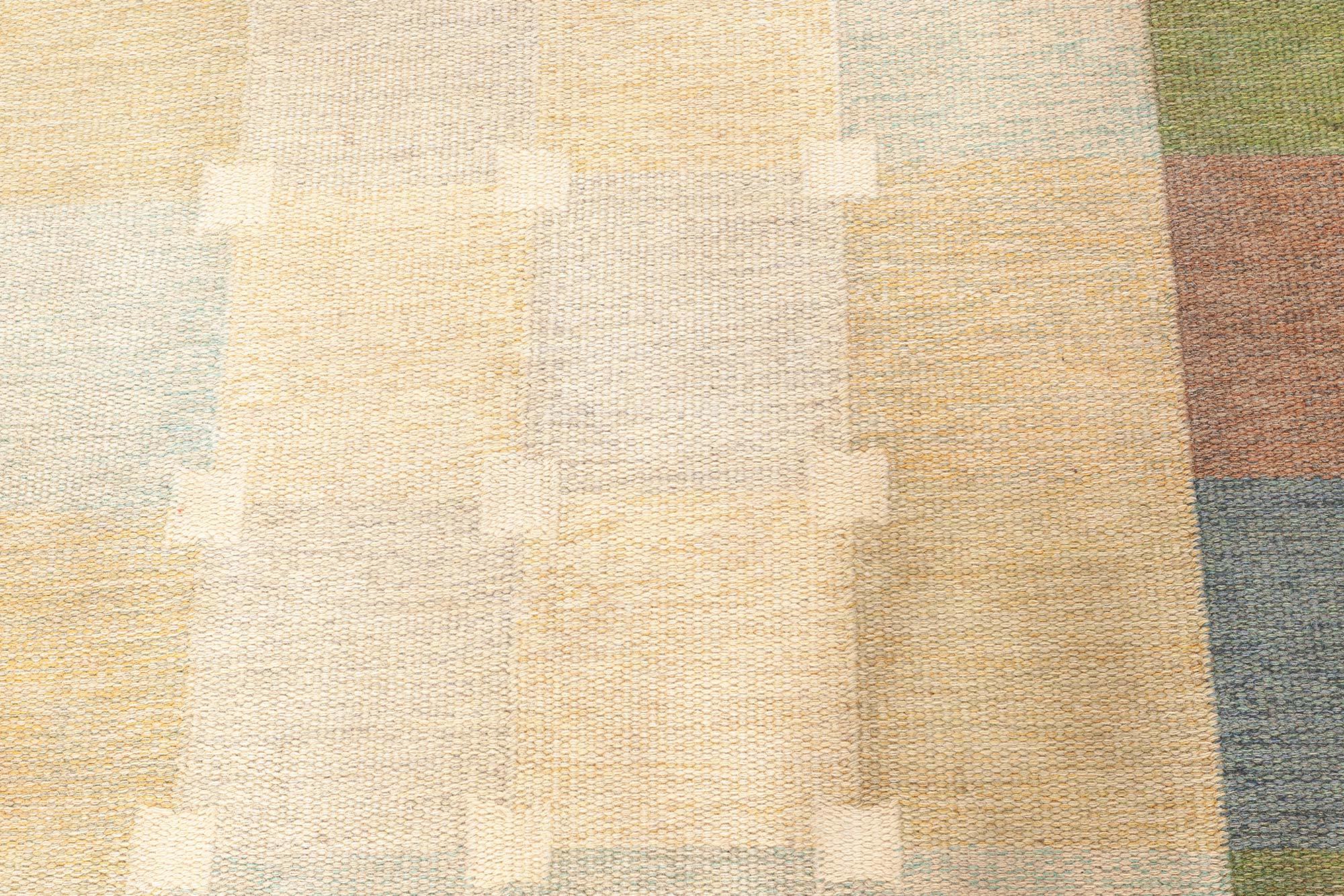 Hand-Woven Doris Leslie Blau Vintage Swedish Flat Woven by Ulla Parkdal For Sale