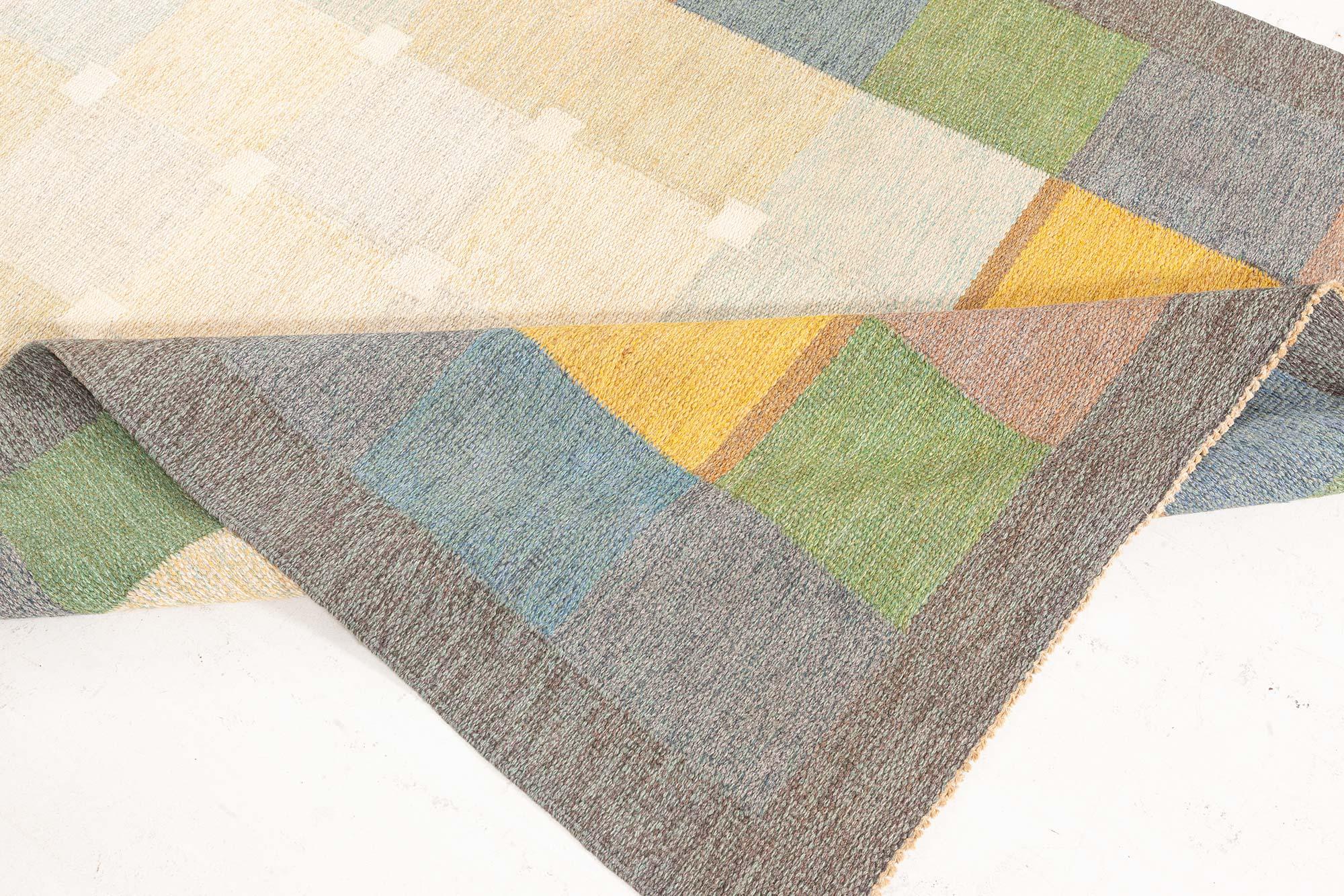 Doris Leslie Blau Vintage Swedish Flat Woven by Ulla Parkdal For Sale 1
