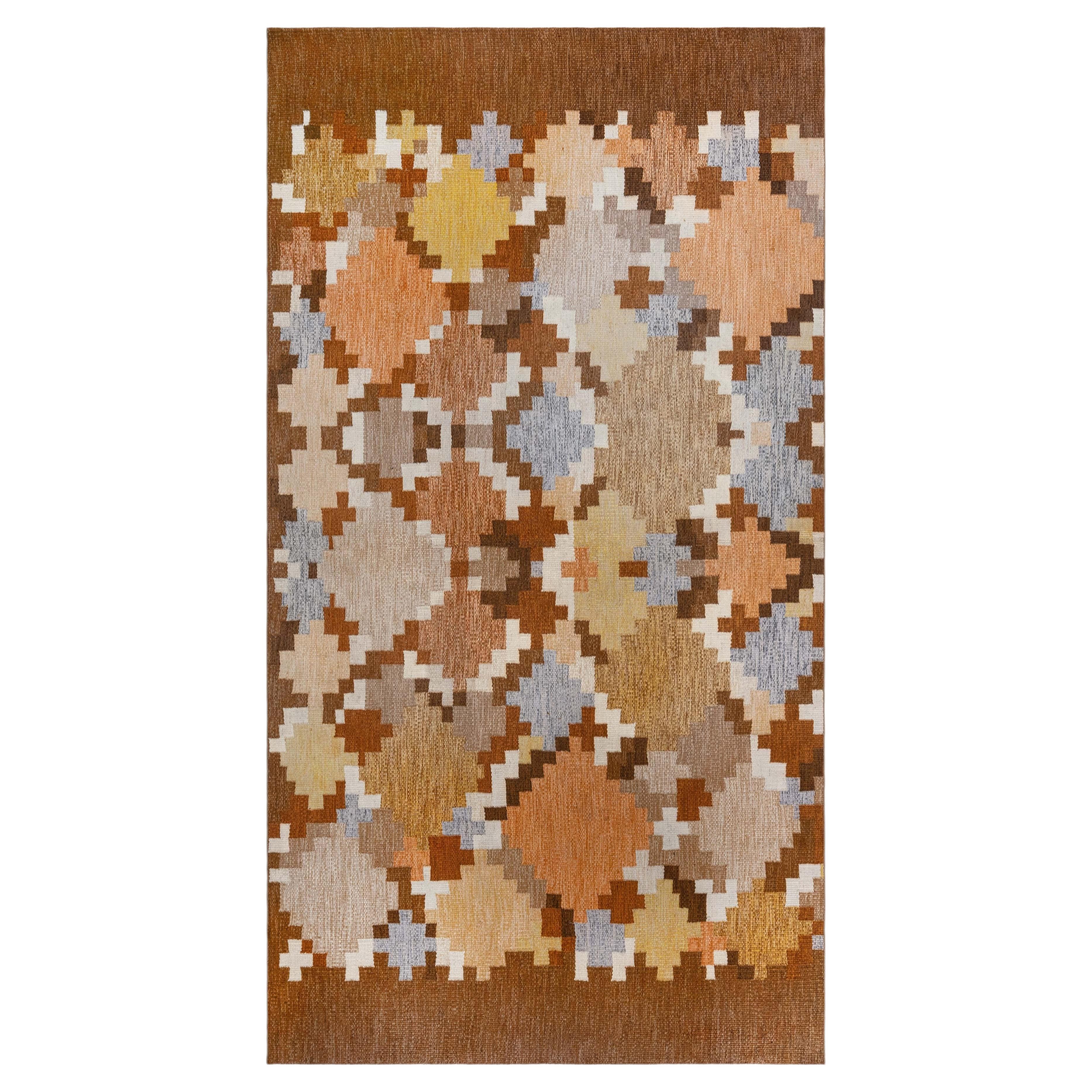 Doris Leslie Blau Vintage Swedish Flat Woven Fragment Rug