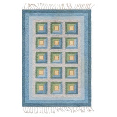 Doris Leslie Blau Vintage Swedish Flat Woven Rug by Alice Walleback