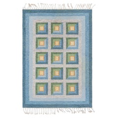 Doris Leslie Blau Vintage Swedish Flat Woven Rug by Alice Walleback
