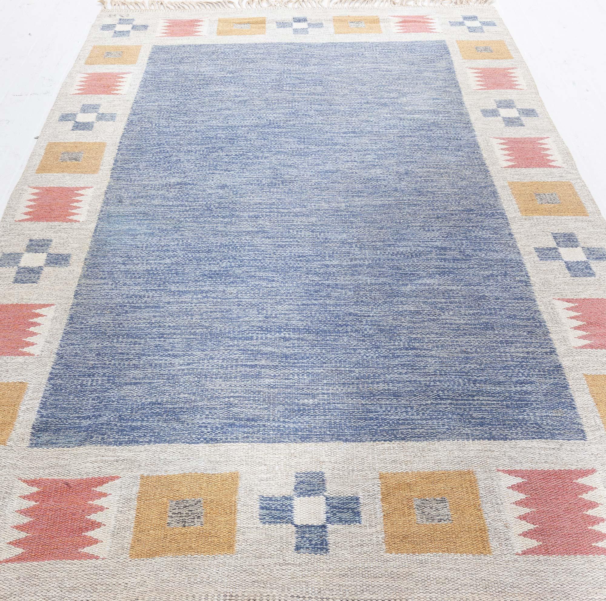 Vintage Swedish Flat Woven Rug by Bitte Ahlgren
Size: 5'4