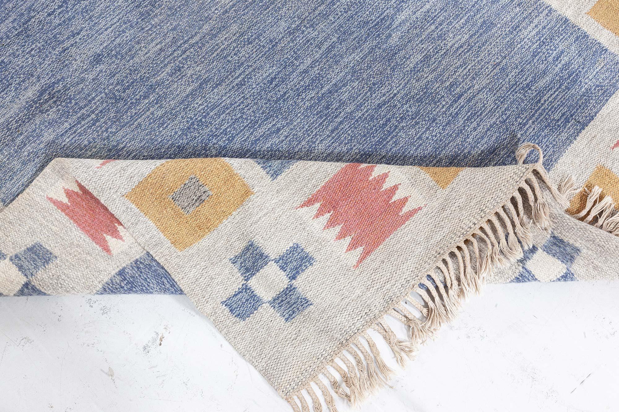 20th Century Doris Leslie Blau Vintage Swedish Flat Woven Rug by Bitte Ahlgren For Sale