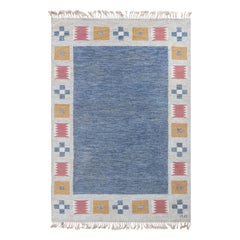 Doris Leslie Blau Vintage Swedish Flat Woven Rug by Bitte Ahlgren