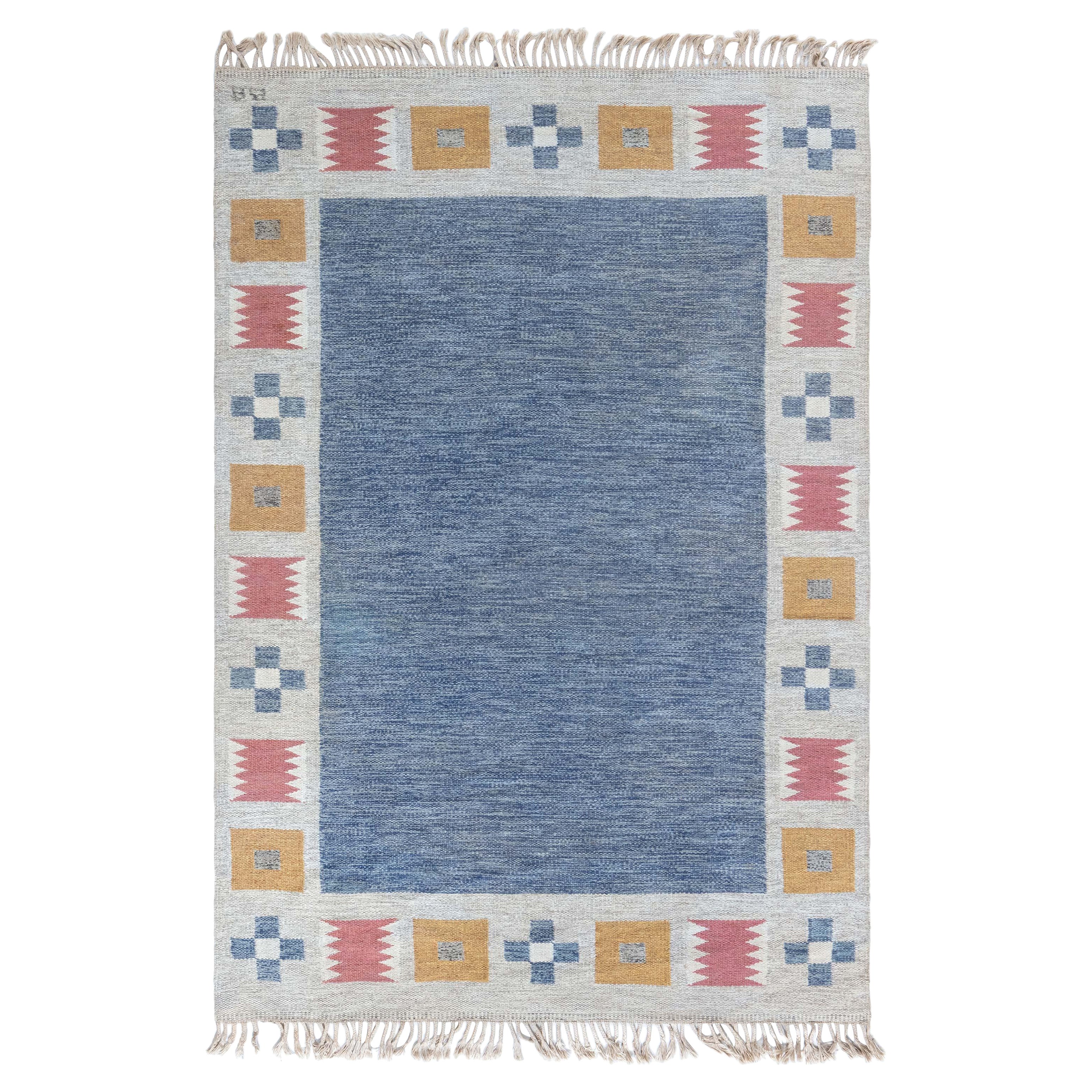 Tappeto Doris Leslie Blau Vintage Swedish Flat Woven by Bitte Ahlgren