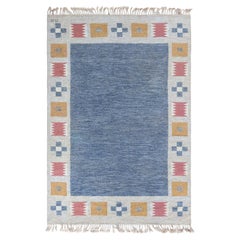 Doris Leslie Blau Vintage Swedish Flat Woven Rug by Bitte Ahlgren