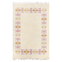 Doris Leslie Blau Vintage Swedish Flat Woven Rug by Fredrik Fiedler