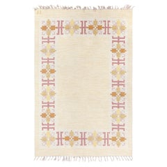 Doris Leslie Blau Vintage Swedish Flat Woven Rug by Fredrik Fiedler