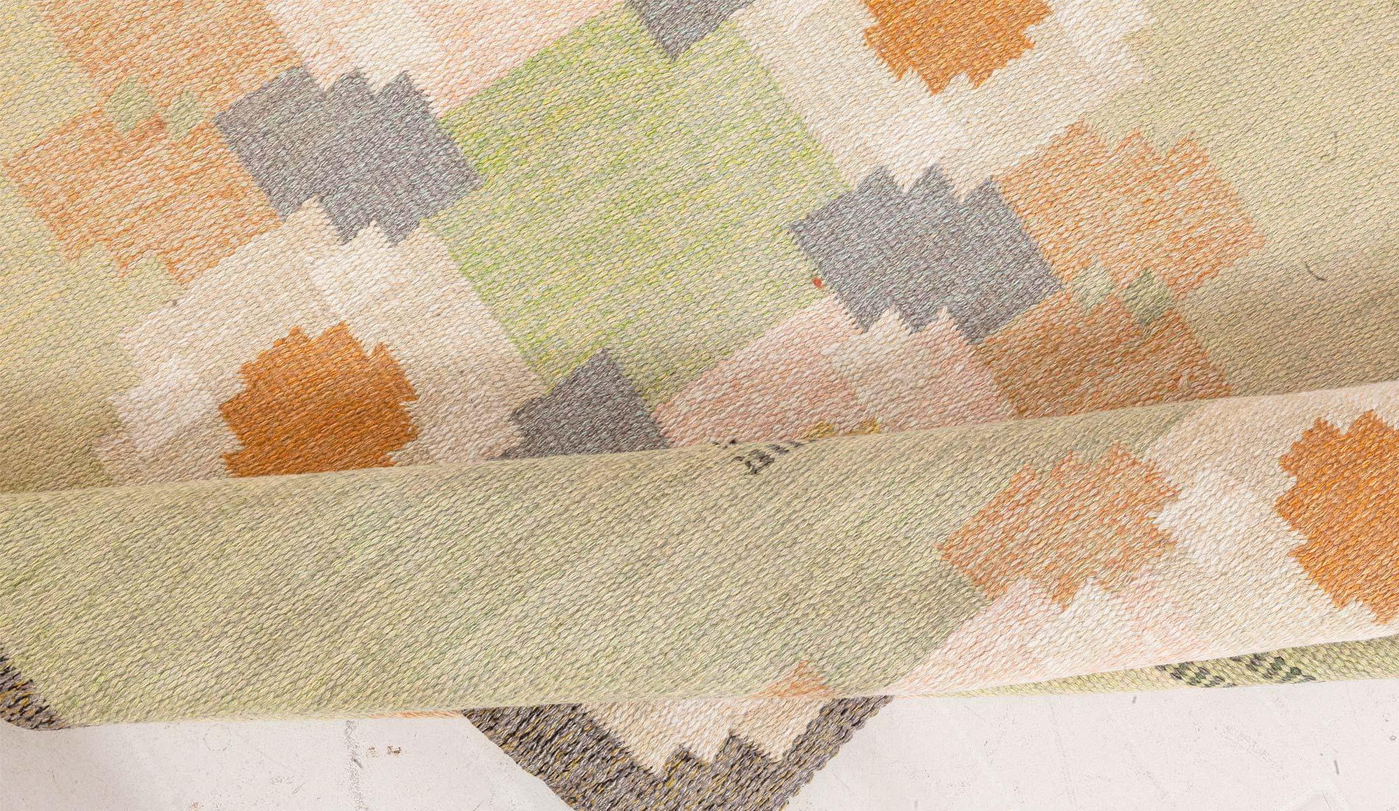 Doris Leslie Blau Vintage Swedish Flat Woven Rug by Ingegerd Silow In Good Condition For Sale In New York, NY