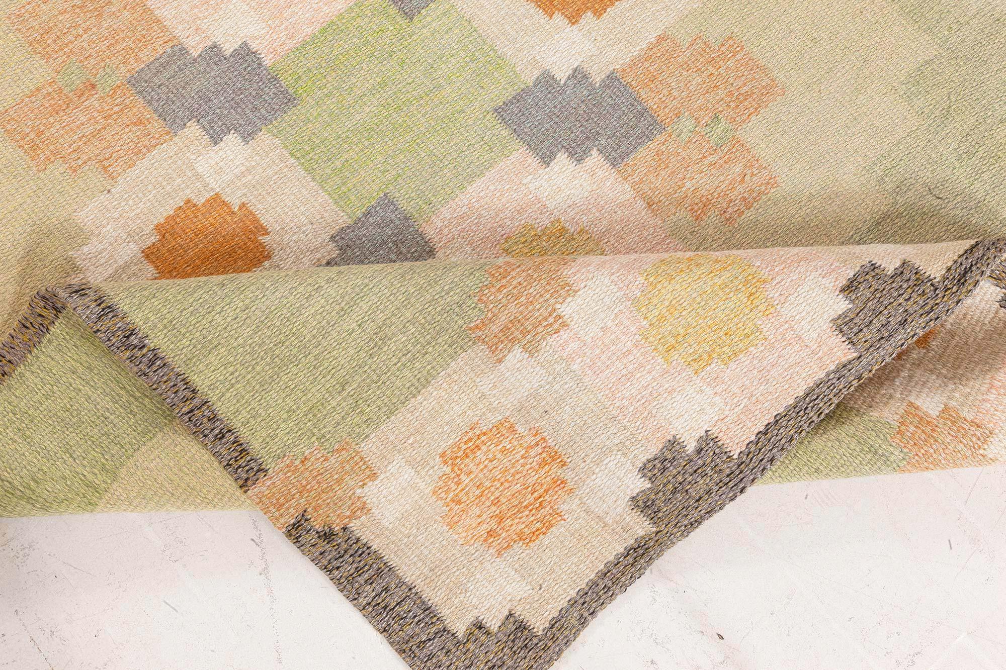 Tessuto a mano Tappeto Doris Leslie Blau Vintage Swedish Flat Woven di Ingegerd Silow in vendita