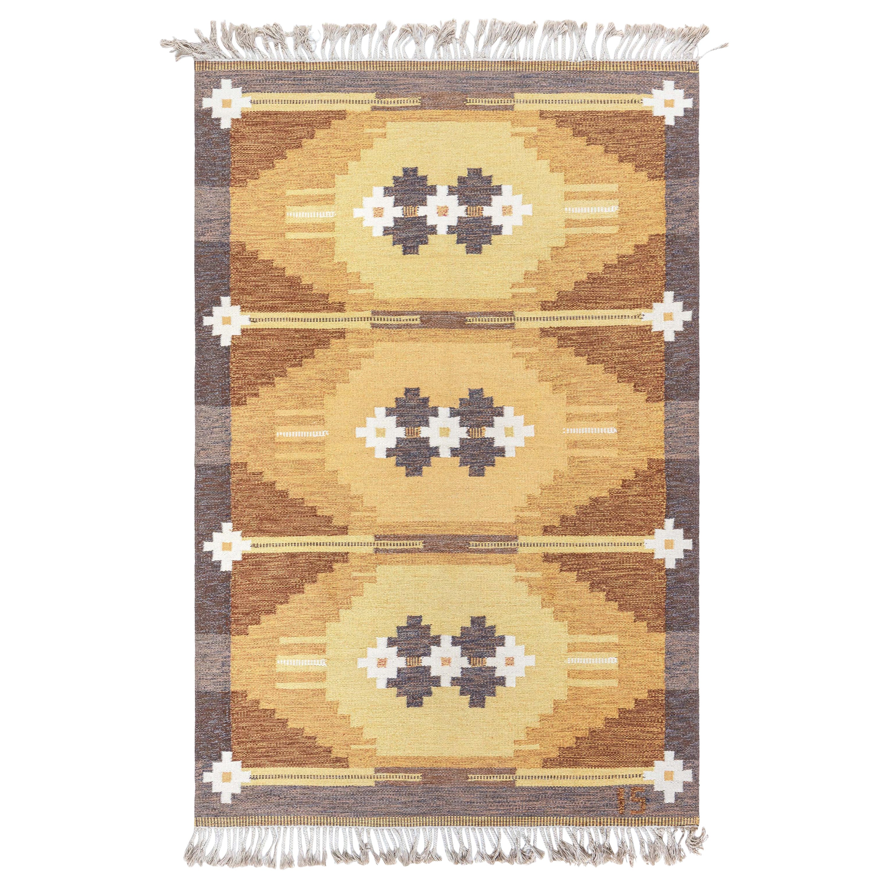 Tappeto Doris Leslie Blau Vintage Swedish Flat Woven di Ingegerd Silow