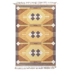 Doris Leslie Blau Vintage Swedish Flat Woven Rug by Ingegerd Silow