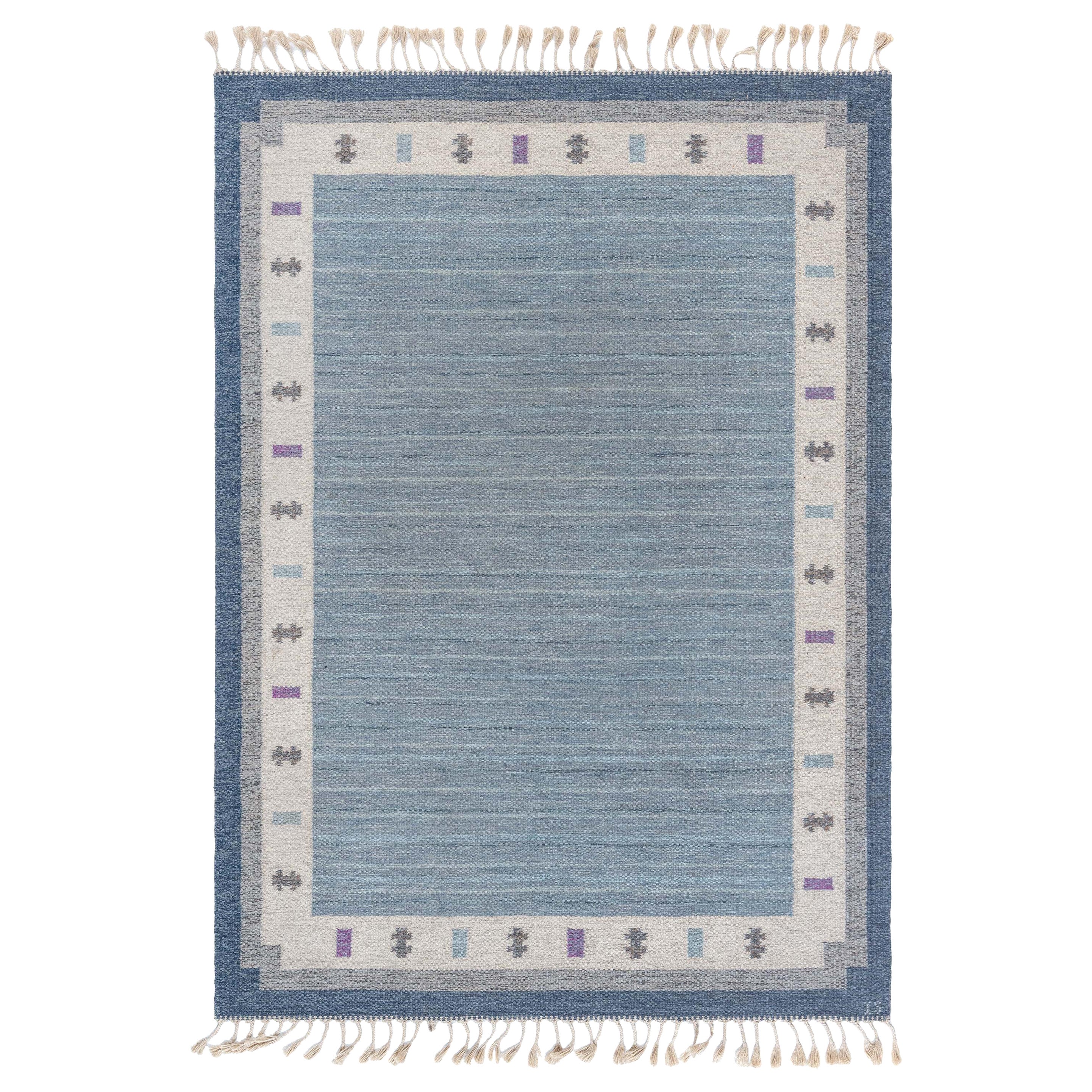 Doris Leslie Blau Vintage Swedish Flat Woven Rug by Ingegerd Silow