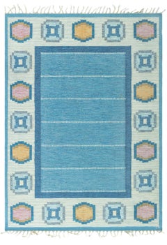 Doris Leslie Blau Vintage Swedish Flat Woven Rug by Ingegerd Silow