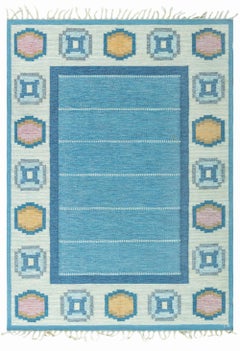 Doris Leslie Blau Vintage Swedish Flat Woven Rug by Ingegerd Silow