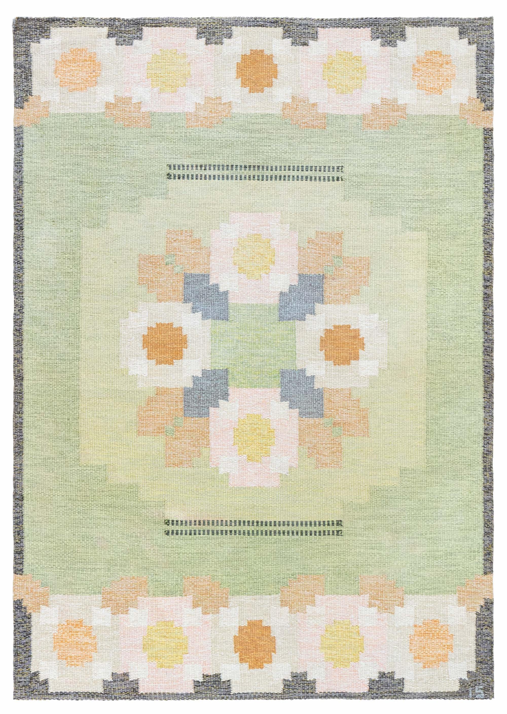 Tappeto Doris Leslie Blau Vintage Swedish Flat Woven di Ingegerd Silow