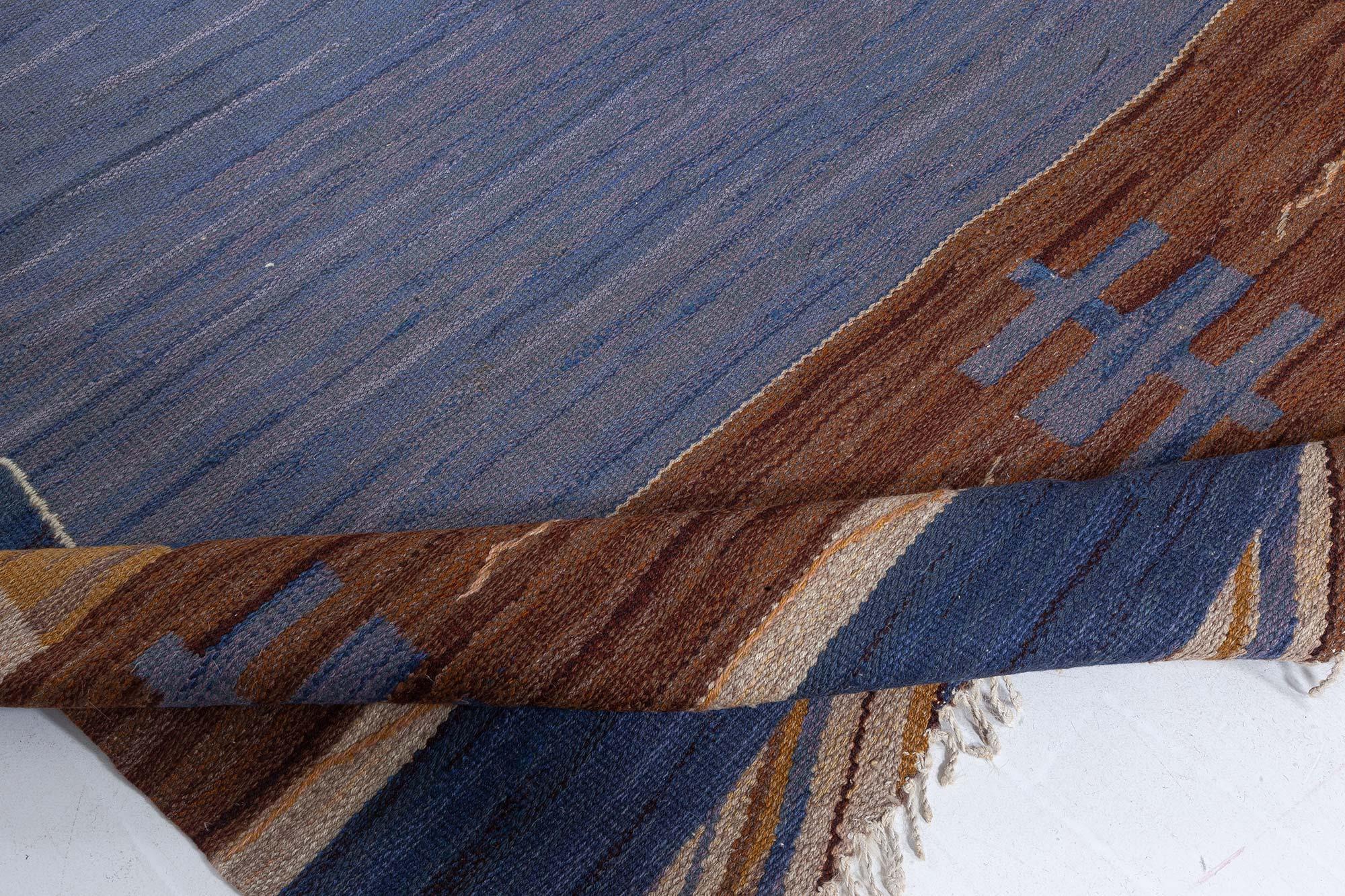 Doris Leslie Blau Alfombra sueca vintage de tejido plano de Johanna Bruns Vavskola en Bueno estado para la venta en New York, NY