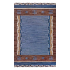 Doris Leslie Blau Vintage Swedish Flat Woven Rug by Johanna Bruns Vavskola Doris Leslie Blau Vintage Swedish Flat Woven Rug by Johanna Bruns Vavskola
