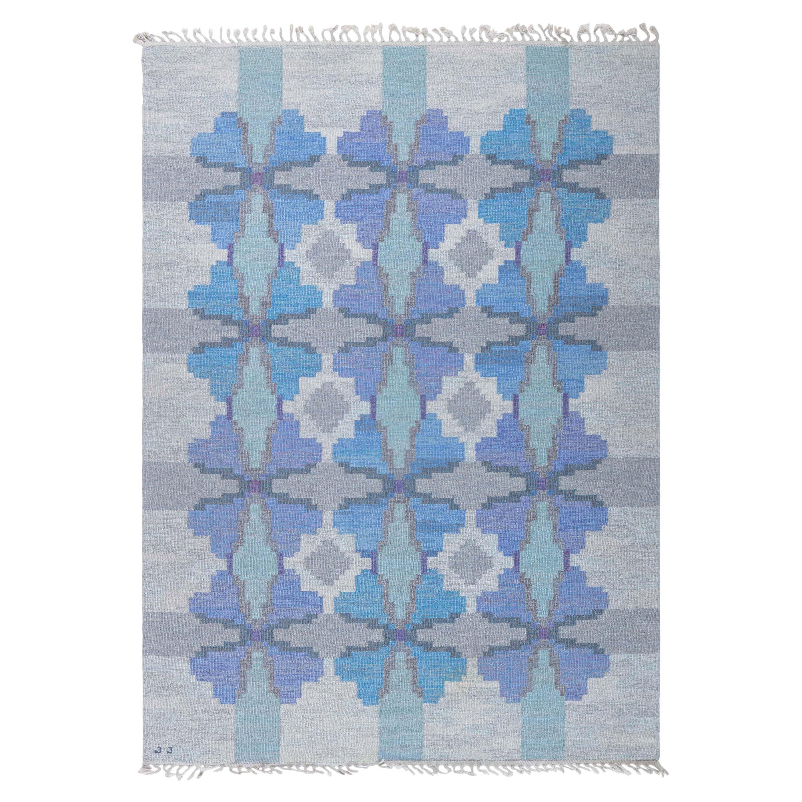 Tapis suédois vintage tissé à plat Doris Leslie Blau par Judith Johansson