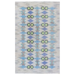 Tapis suédois vintage tissé à plat Doris Leslie Blau par Judith Johansson