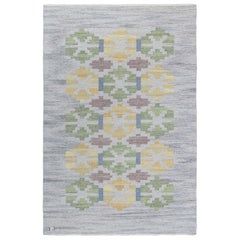Doris Leslie Blau Vintage Swedish Flat Woven Rug by Judith Johansson
