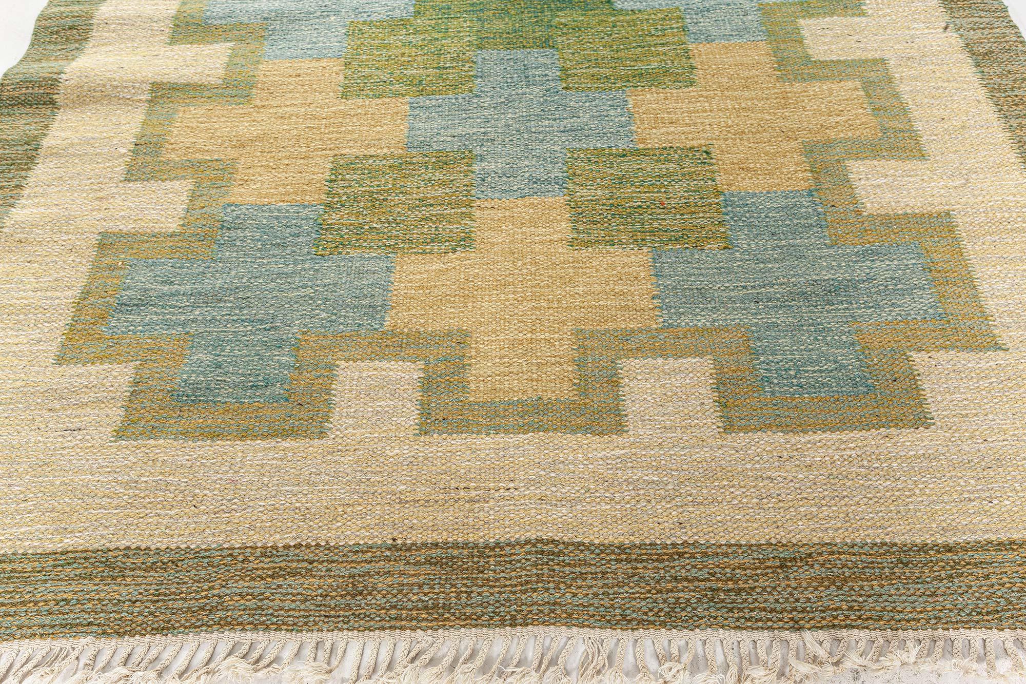 Vintage Swedish Flat Woven Rug by Kerstin Persson
Size: 5'7