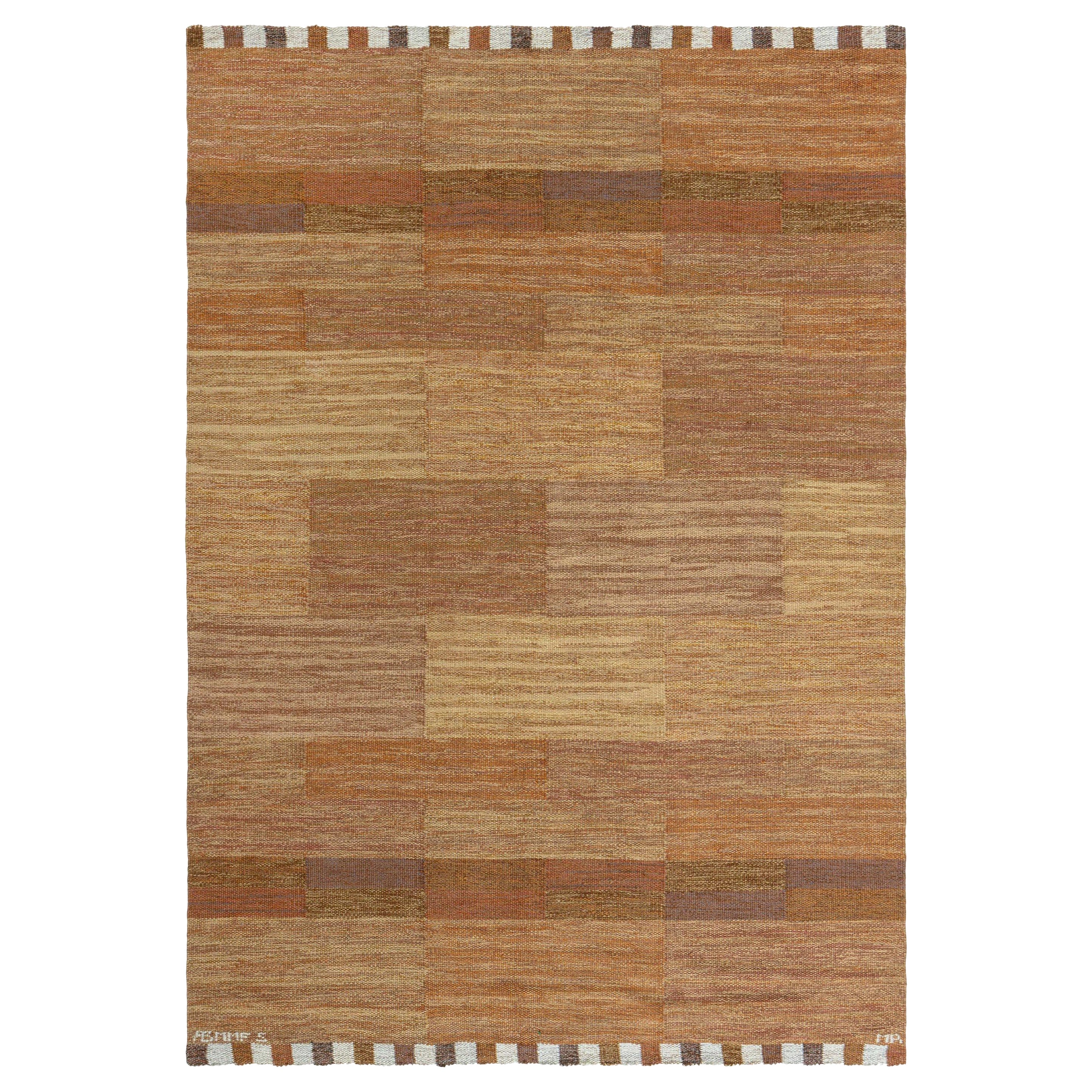 Tappeto Doris Leslie Blau Vintage Swedish Flat Woven di Marianne Richter AB MMF in vendita