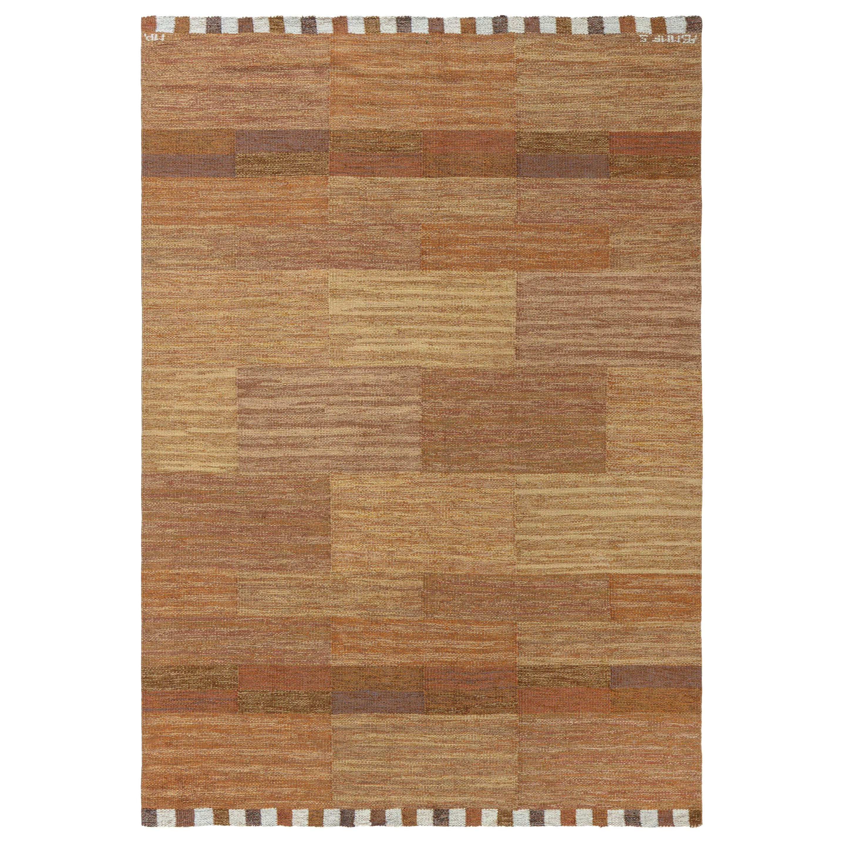 Tappeto Doris Leslie Blau Vintage Swedish Flat Woven di Marianne Richter AB MMF in vendita