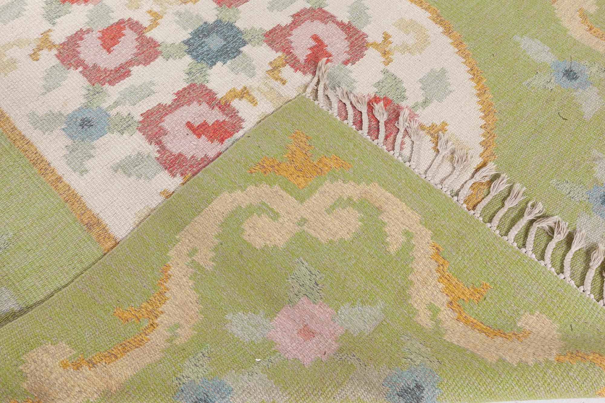 Doris Leslie Blau Vintage Swedish Flat Woven Rug by Rakel Carlander In condizioni buone in vendita a New York, NY