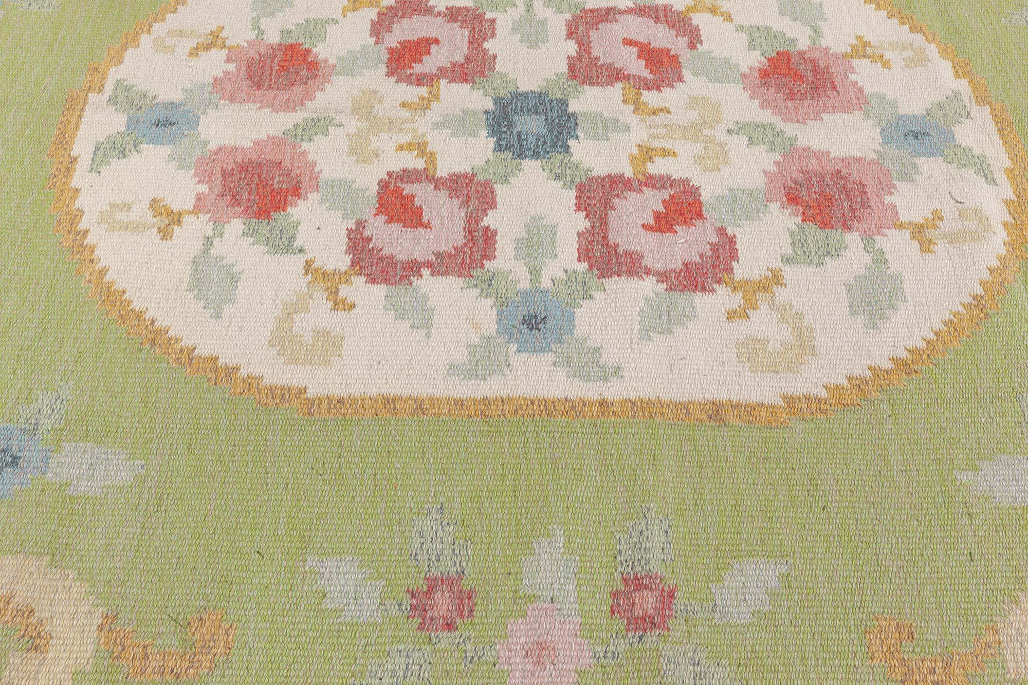 Doris Leslie Blau Vintage Swedish Flat Woven Rug by Rakel Carlander in vendita 1