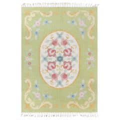 Doris Leslie Blauer schwedischer flacher gewebter Vintage-Teppich von Rakel Carlander