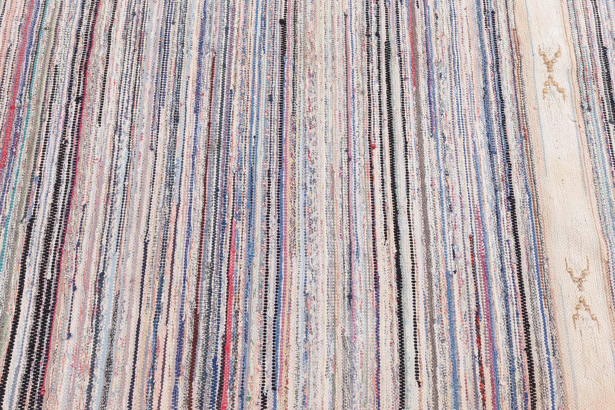 Tapis suédois vintage tissé à plat
Taille : 4'9