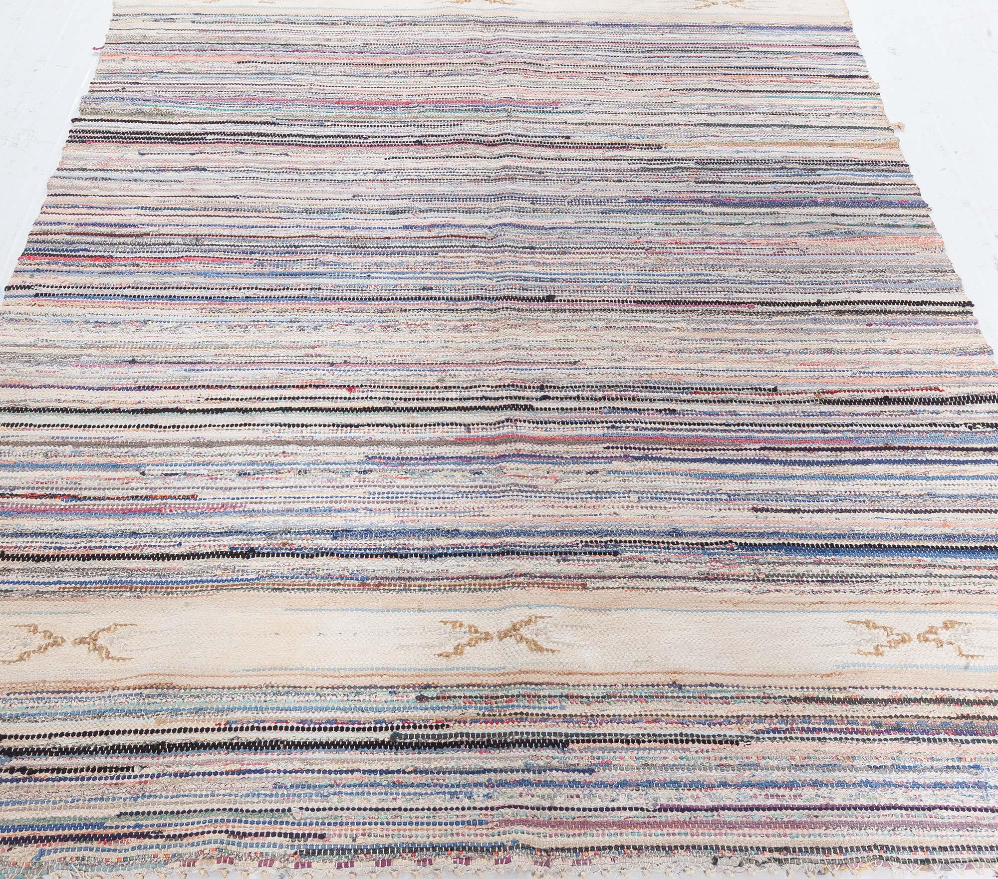 Mid-Century Modern Tapis suédois tissé plat vintage Doris Leslie Blau en vente