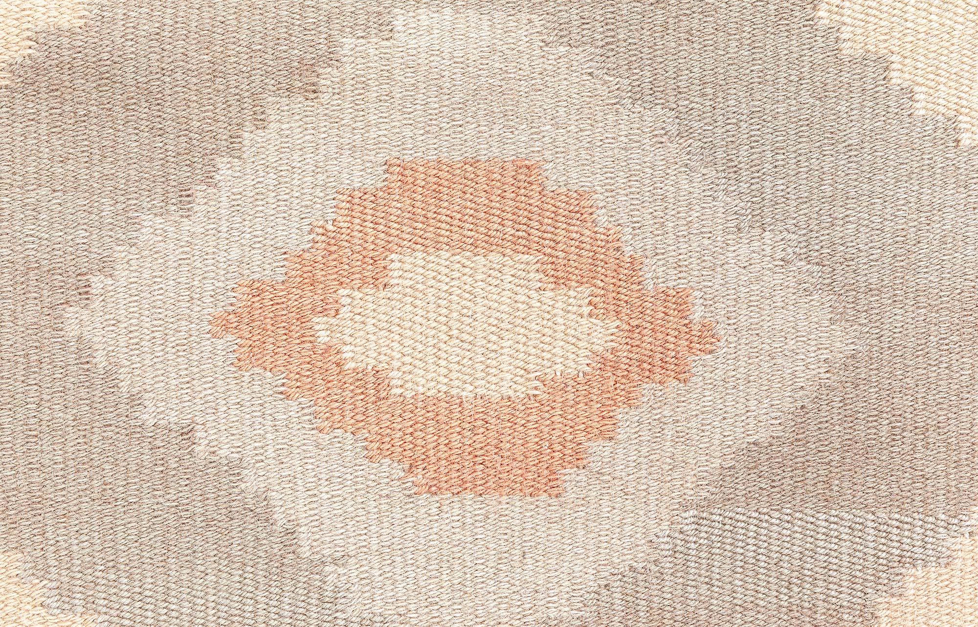 Doris Leslie Blau Alfombra Sueca Vintage de Tejido Plano Escandinavo en venta