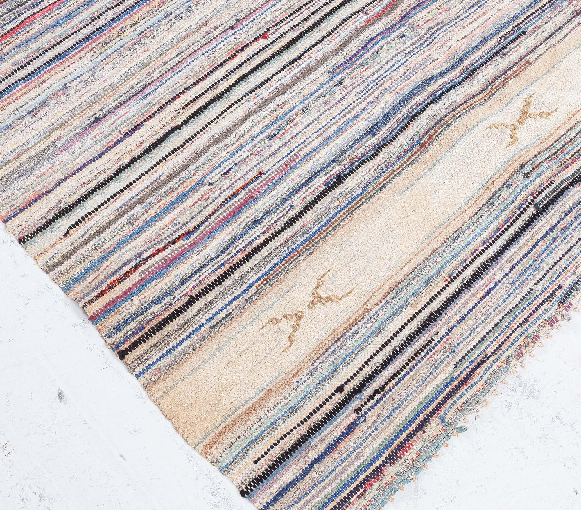 Suédois Tapis suédois tissé plat vintage Doris Leslie Blau en vente
