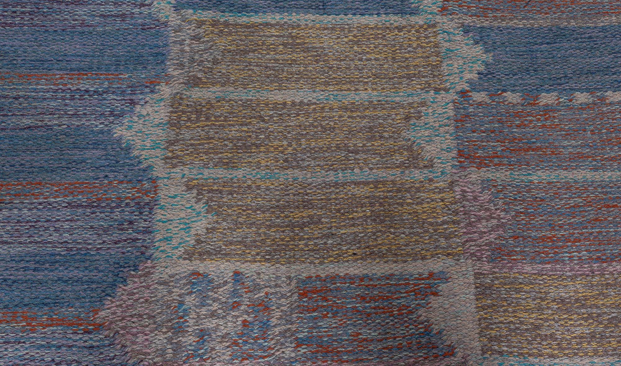 Tessuto a mano Tappeto Doris Leslie Blau Vintage a tessitura piatta svedese in vendita