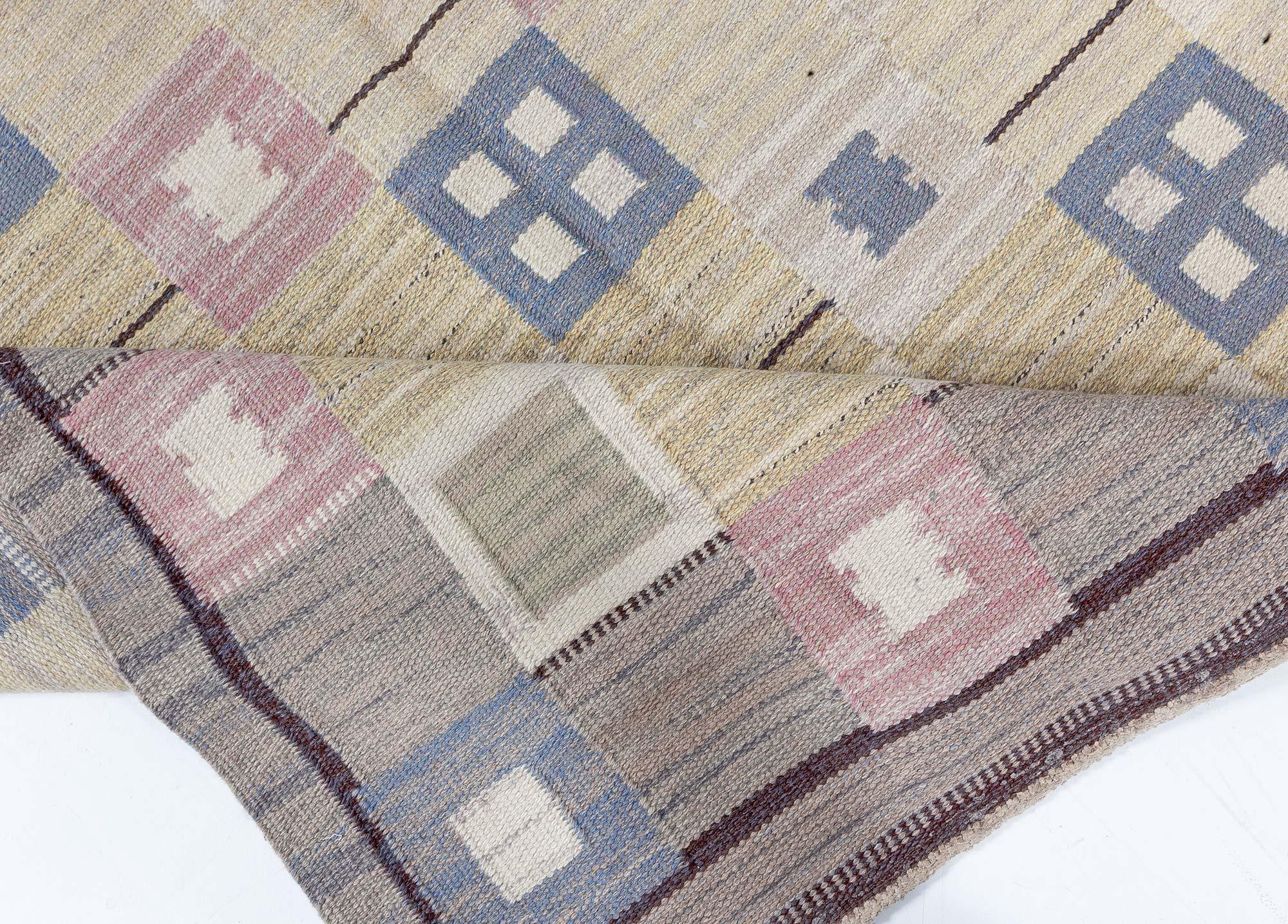 Doris Leslie Blau Vintage Swedish Flat Woven Rug In Good Condition For Sale In New York, NY