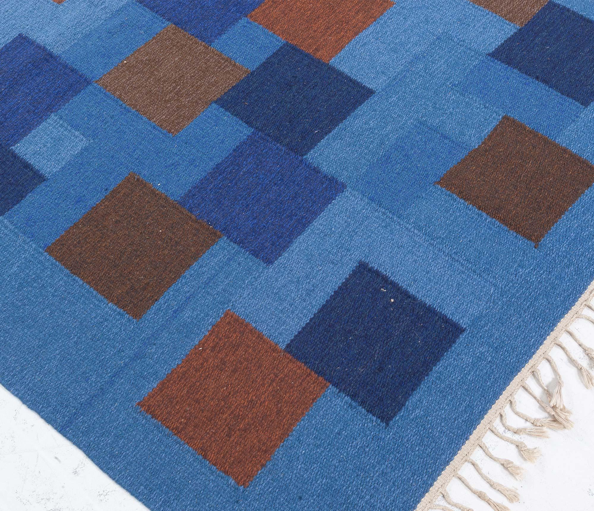 Doris Leslie Blau Vintage Swedish Flat Woven Rug en Bueno estado para la venta en New York, NY
