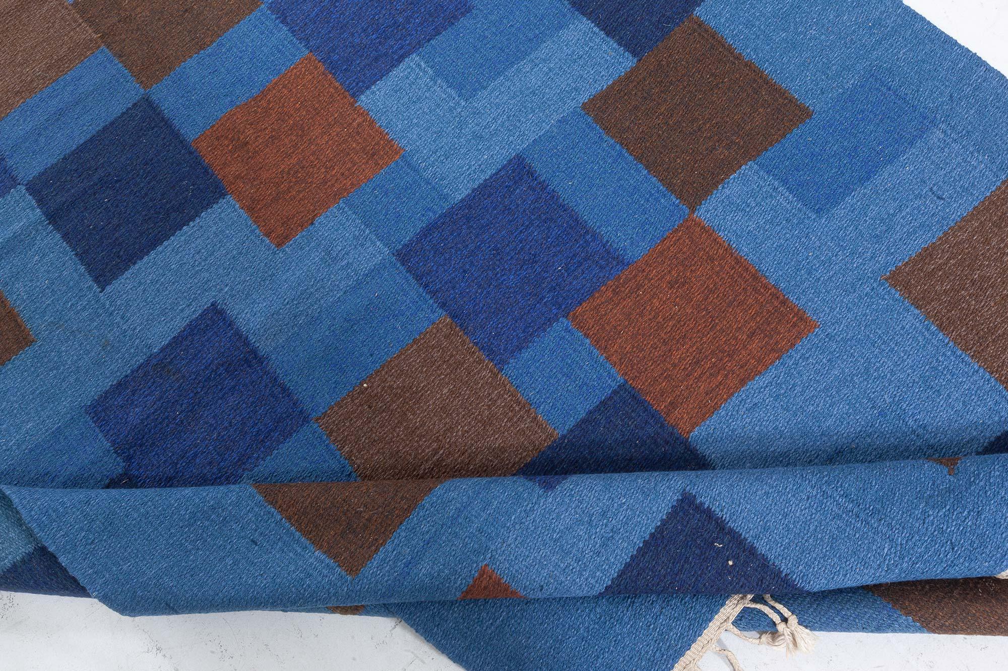 20th Century Doris Leslie Blau Vintage Swedish Flat Woven Rug For Sale