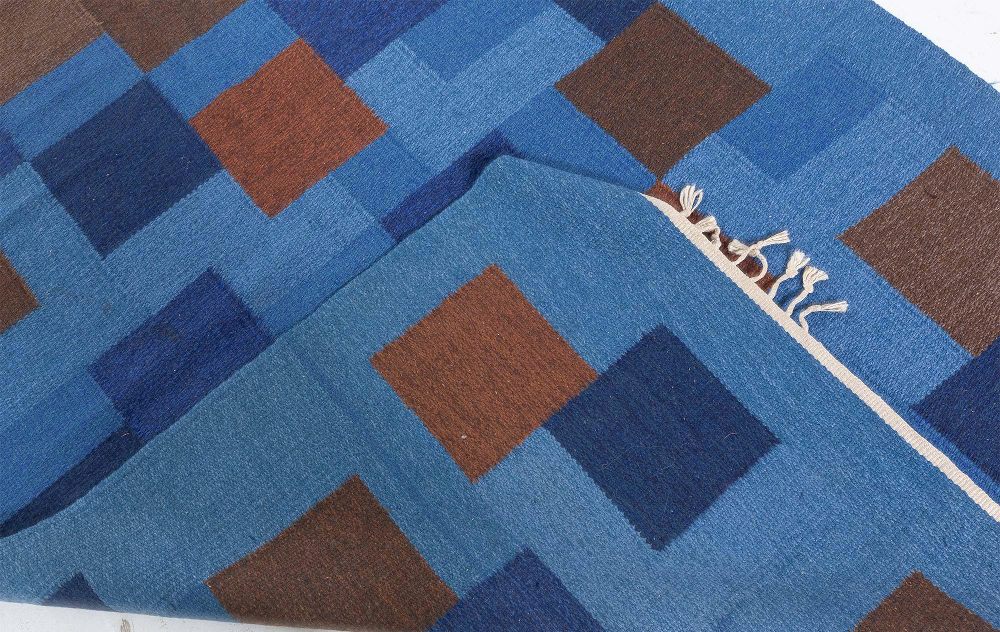 Doris Leslie Blau Vintage Swedish Flat Woven Rug siglo XX en venta