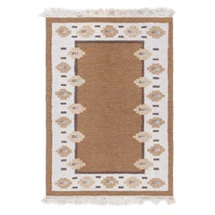 Doris Leslie Blau Alfombra Sueca Vintage de Tejido Plano