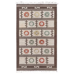 Doris Leslie Blau Alfombra Sueca Vintage de Tejido Plano