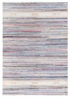 Doris Leslie Blau Alfombra Sueca Vintage de Tejido Plano