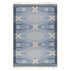 Doris Leslie Blau Tappeto vintage svedese a tessitura piatta firmato da Ingegerd Silow
