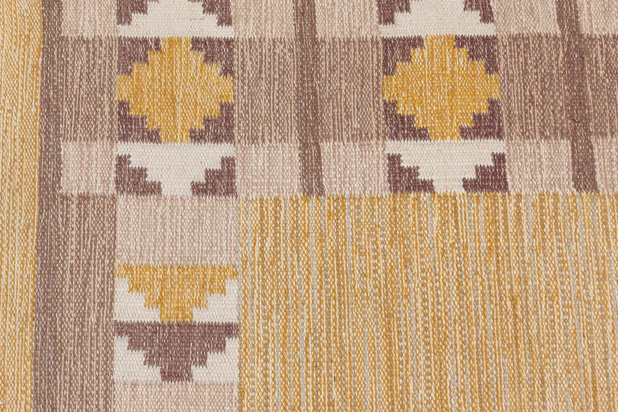 Doris Leslie Blau Vintage Swedish Flat Woven Rug Signed with Initial ...