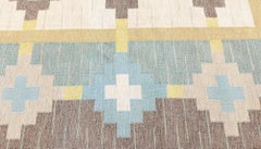 Doris Leslie Blau Vintage Swedish Flat Woven Rug Signed With Initials GS