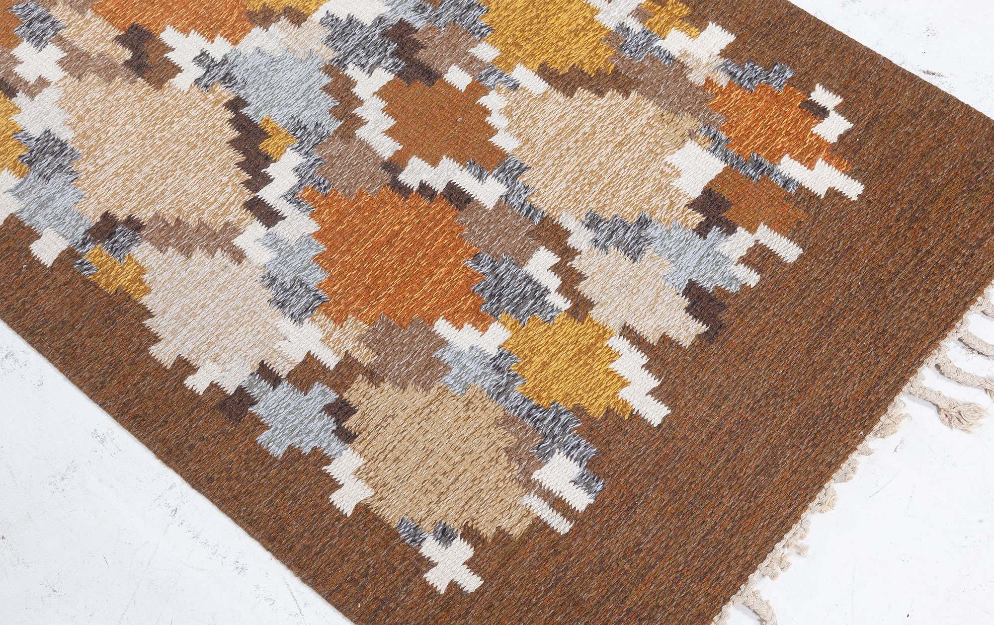 XX secolo Doris Leslie Blau - Runner svedese vintage a tessitura piatta di Ingegerd Silow in vendita