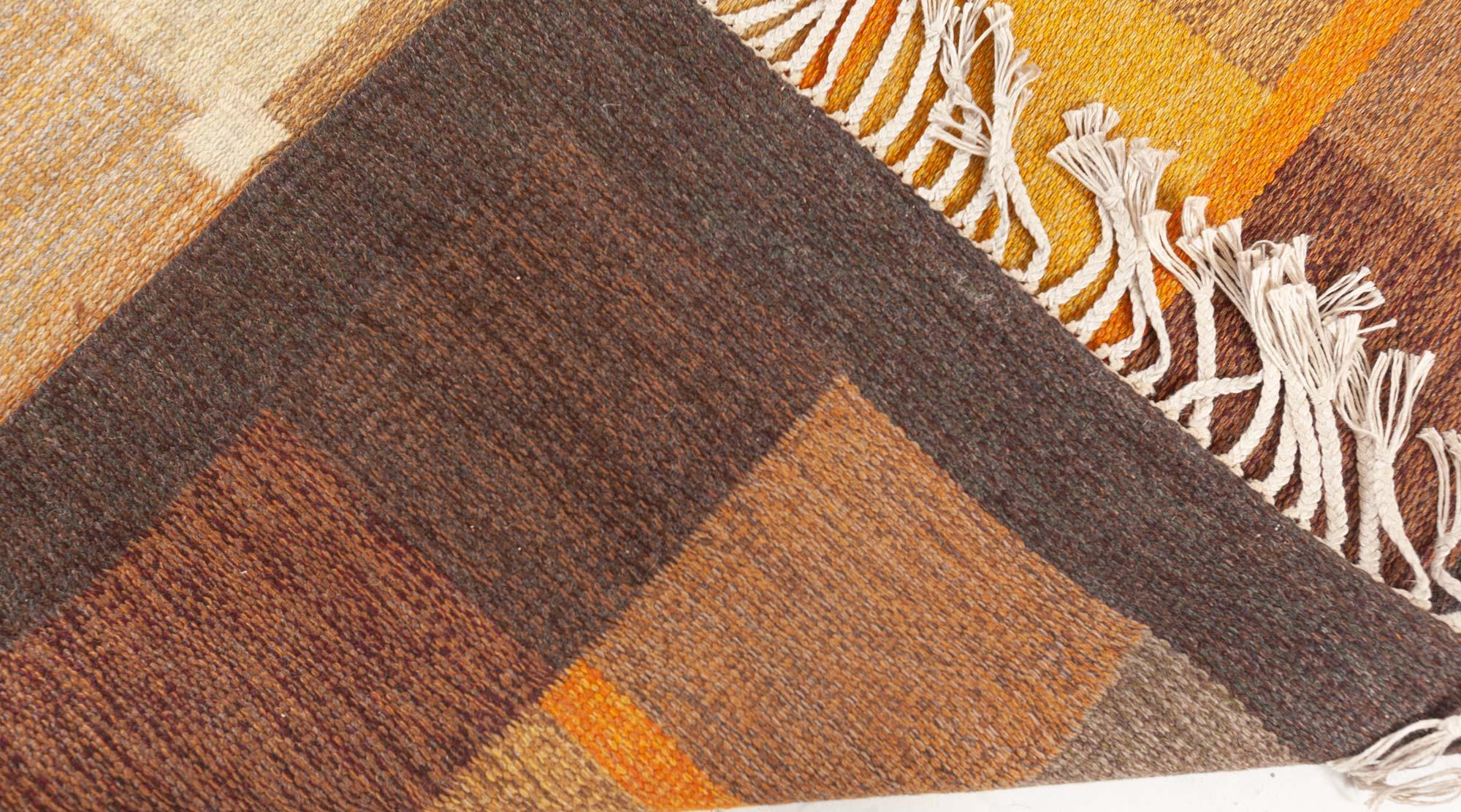 Vintage Swedish Flatweave Rug by Ulla Parkdal, Signed “UP” (Wolle) im Angebot